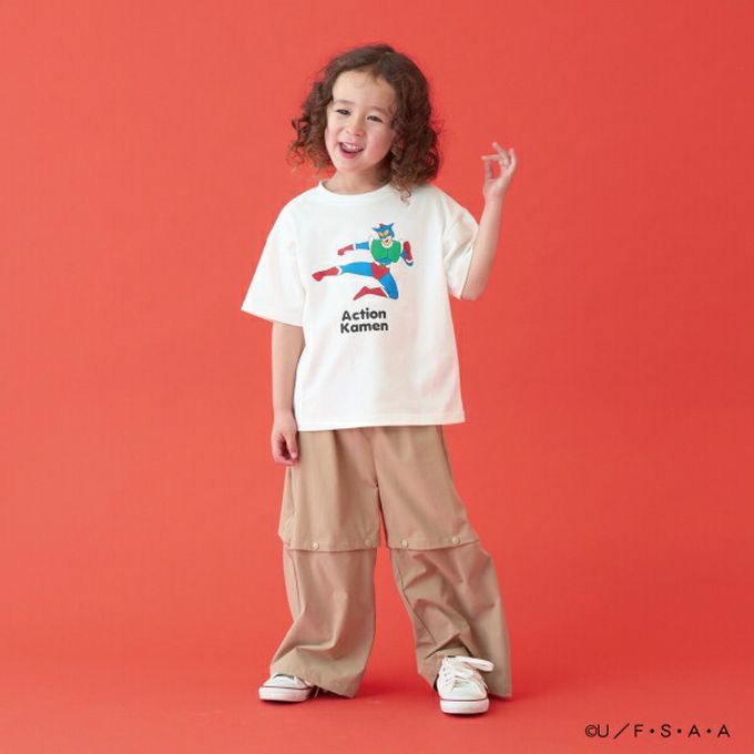 日本 b-ROOM - 聯名限定 短袖上衣-卡通人物動感超人-白