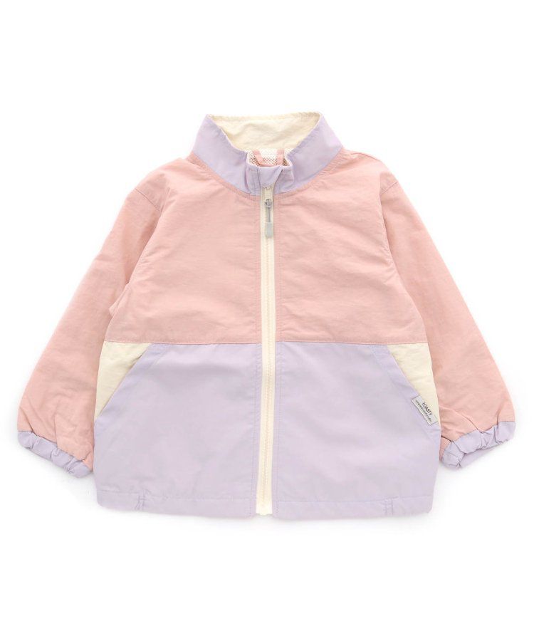 日本 apres les cours - 潑水加工 輕量印花風衣外套-撞色-藍棕系