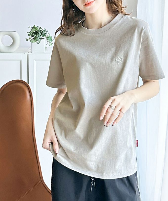 日本 Classical Elf - Java 純棉logo定番款短袖上衣-杏x象牙白