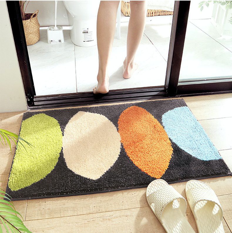 快速吸水植絨浴室腳踏墊-檸檬米黃