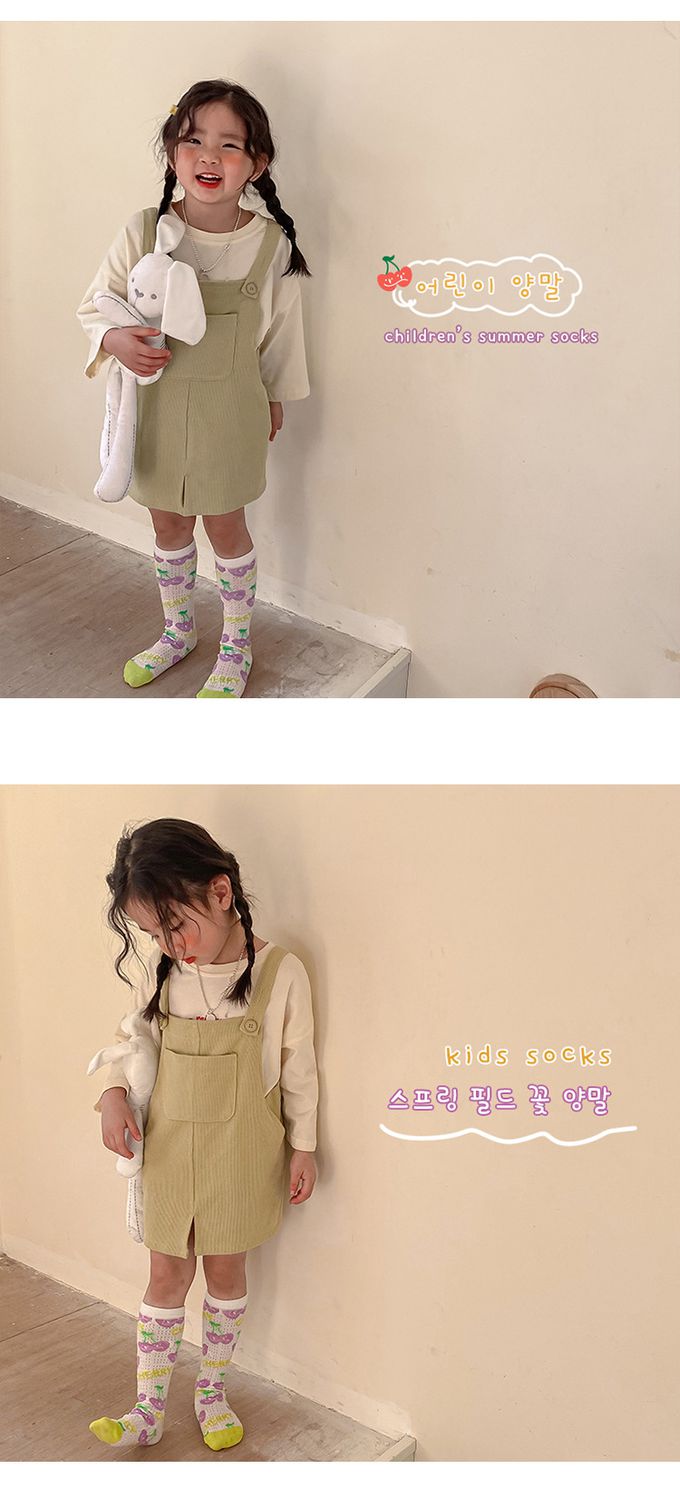 JB clothes - 三入一組-1179櫻桃星球網中筒眼襪