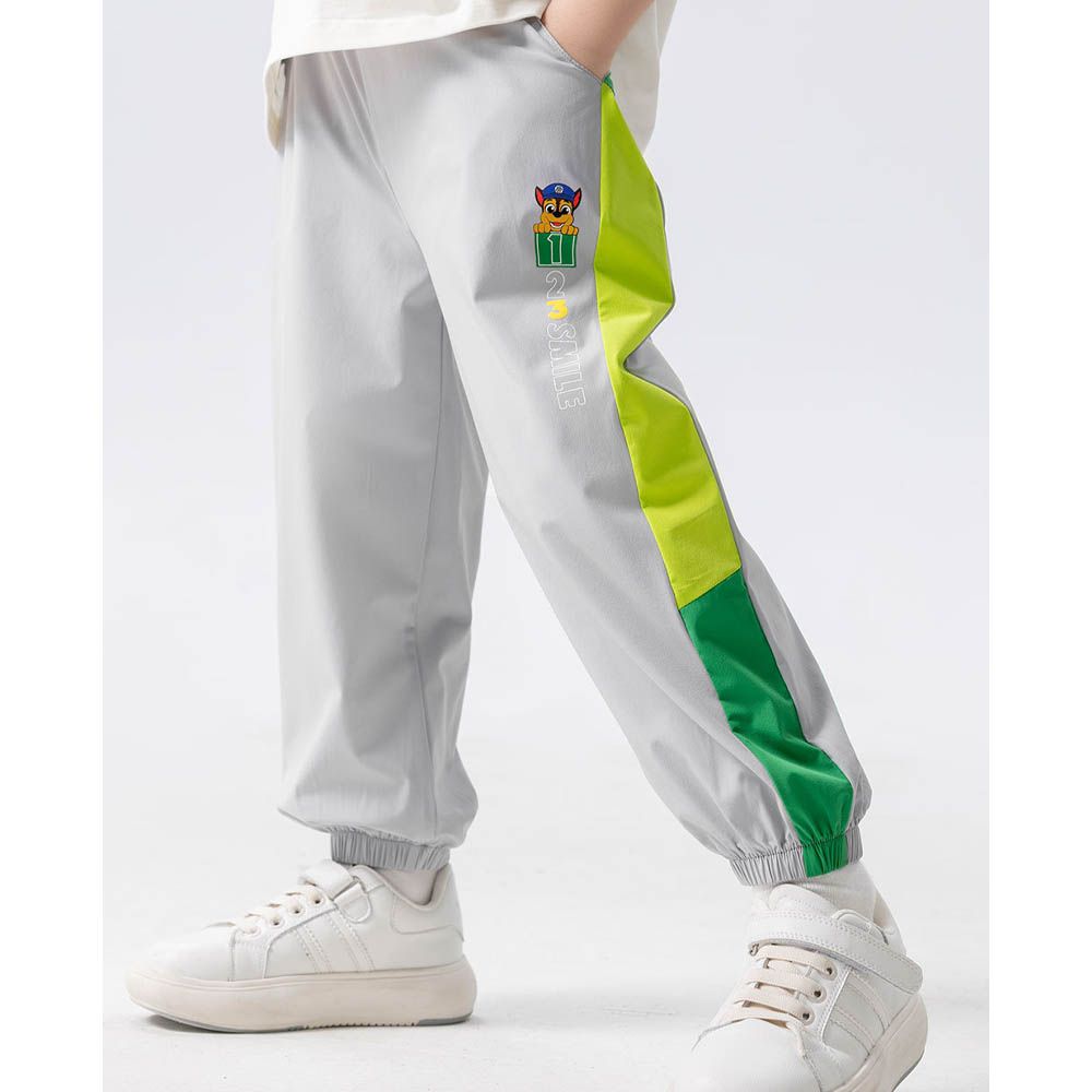 卡通汪汪隊輕薄透氣防蚊褲/空調褲-卡通人物阿奇-拼色灰