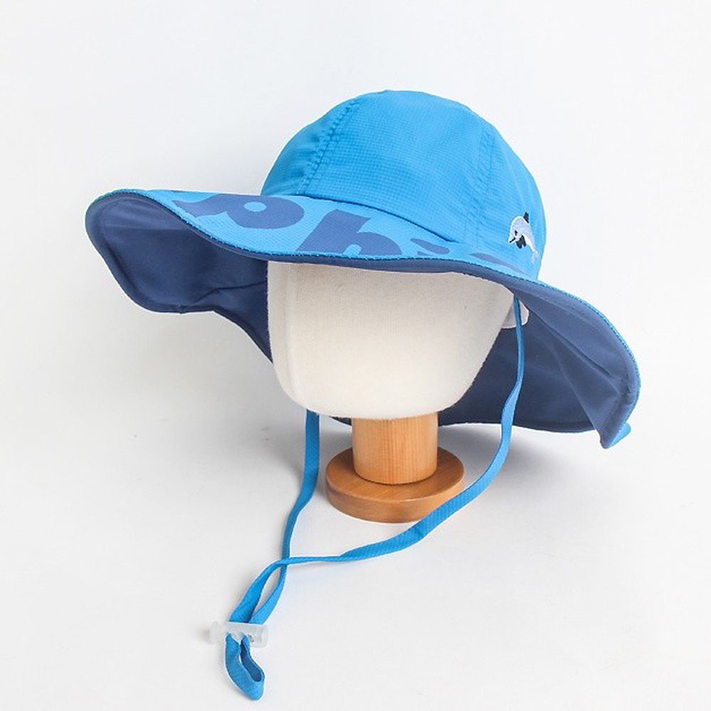 韓國 Babyblee - 雙色可塑型遮陽帽-藍 (頭圍：52cm)