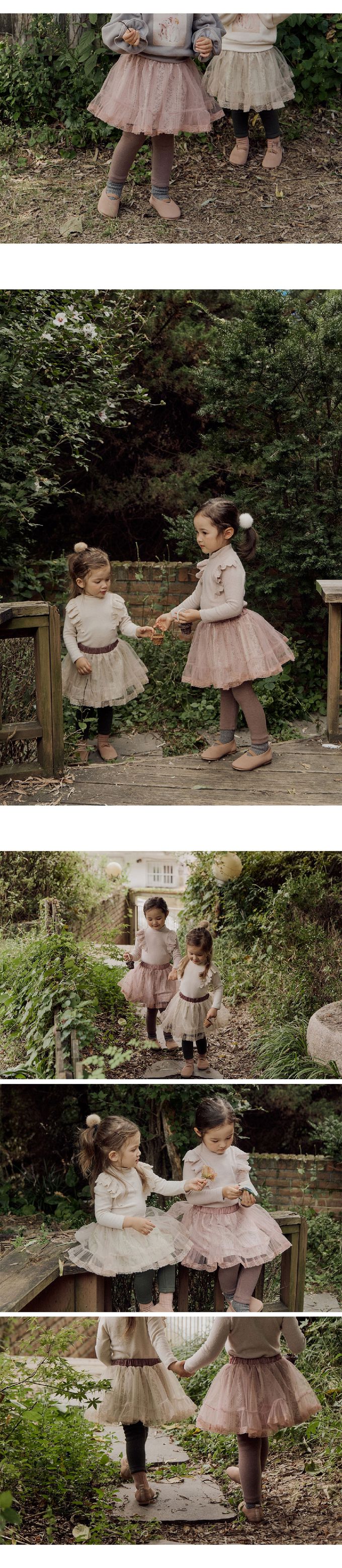 韓國 Puellaflo - 冬季必備！復古花印蕾絲裙內搭褲-玫瑰粉X咖