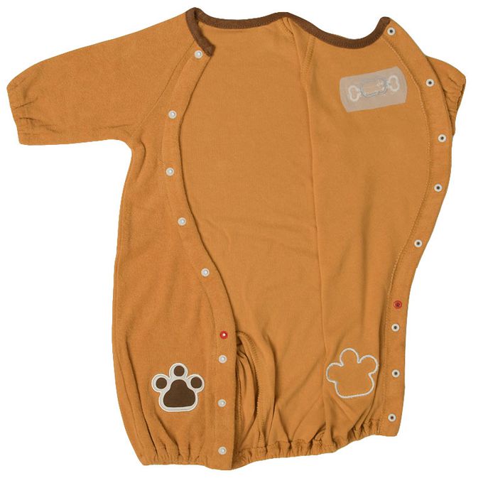 akachan honpo - 長袖造型連身衣-附帽子 獅子-咖啡色 (50~60cm)