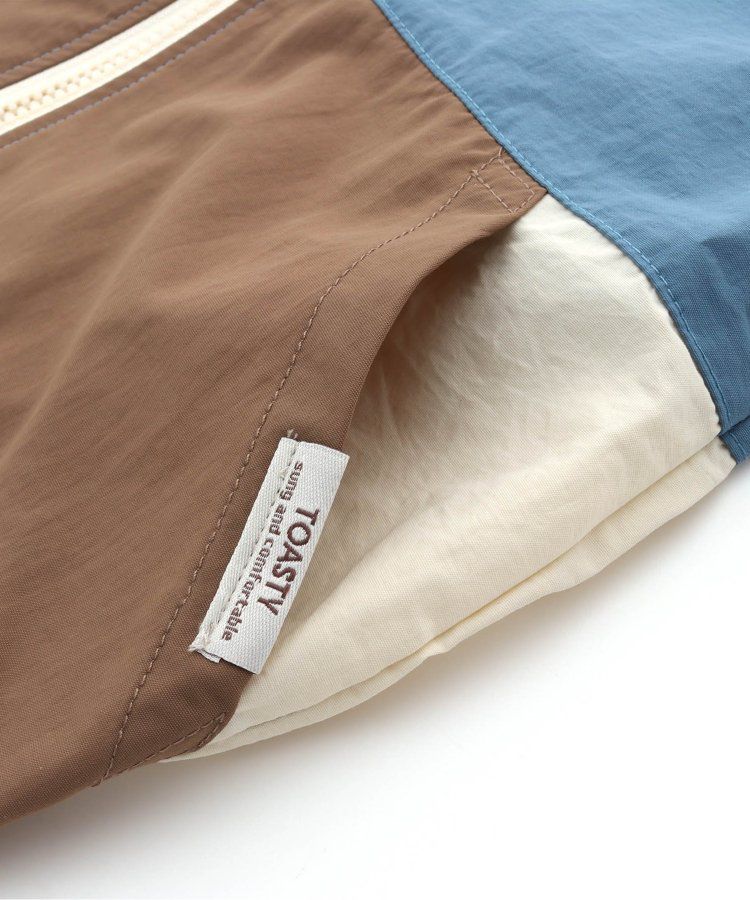 日本 apres les cours - 潑水加工 輕量印花風衣外套-撞色-藍棕系