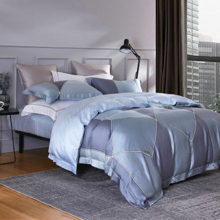 PureOne - 天絲系列．TENCEL寢具組-克利 (雙人四件式床包鋪棉被套組)