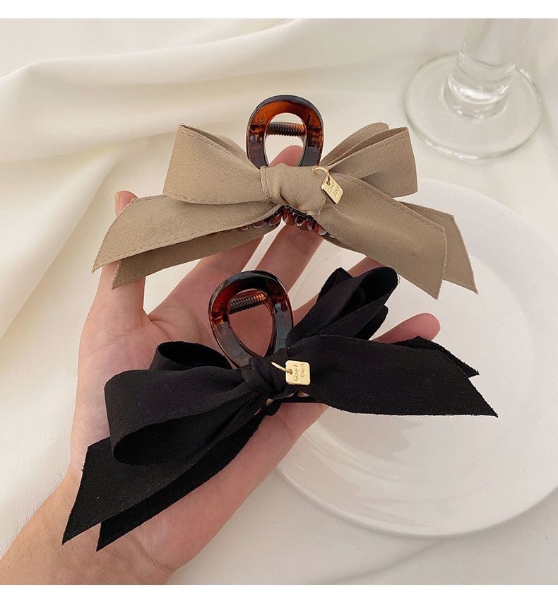 優雅大蝴蝶結抓夾-經典全黑