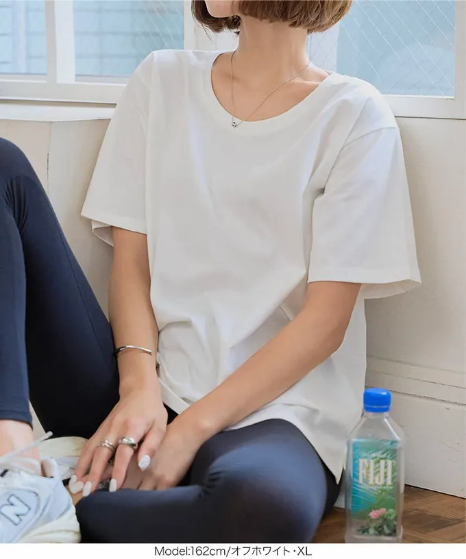 日本 Kobe Lettuce - 抗透汗 純棉圓領合身短袖上衣-墨綠