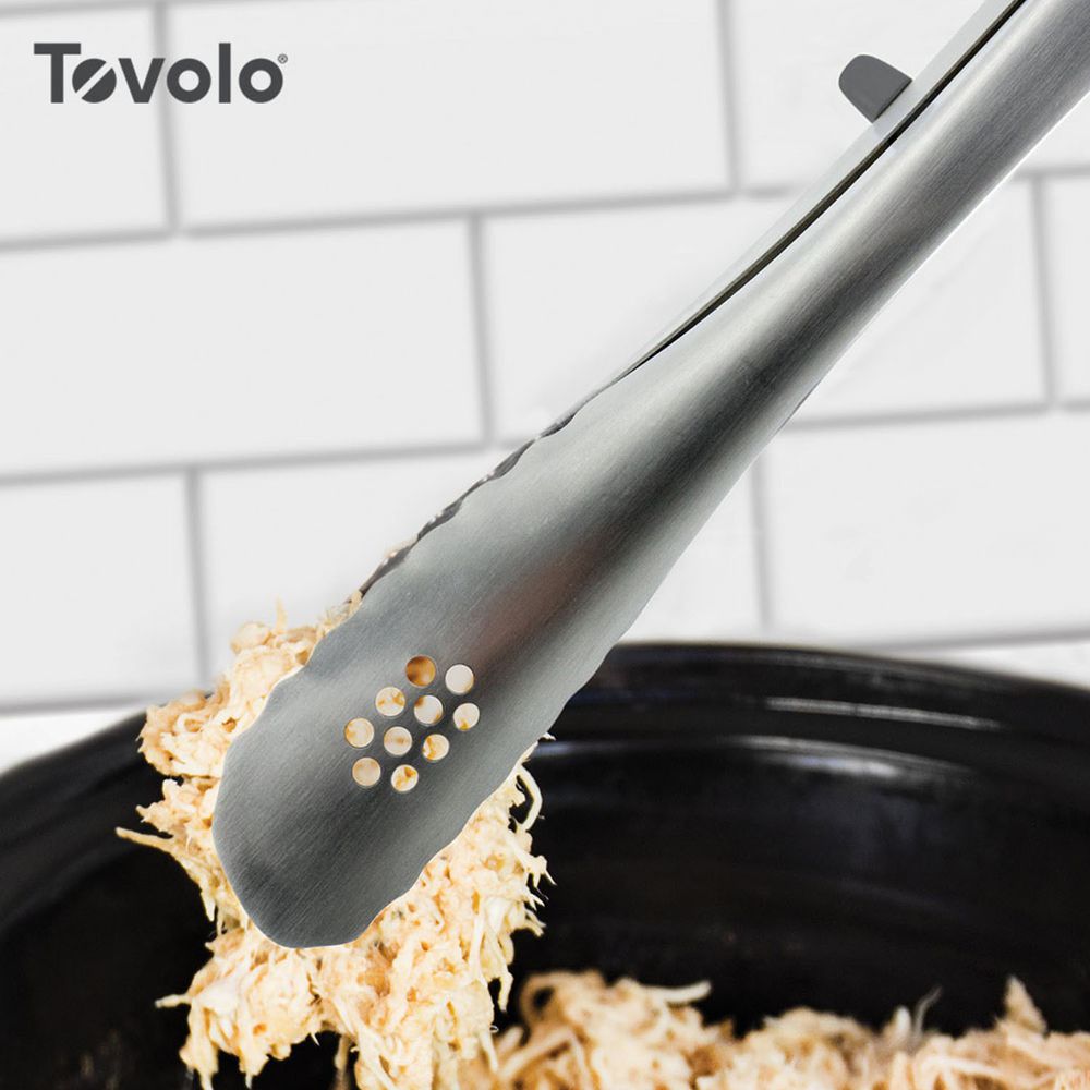 美國 Tovolo - 9吋單手快收不鏽鋼餐夾