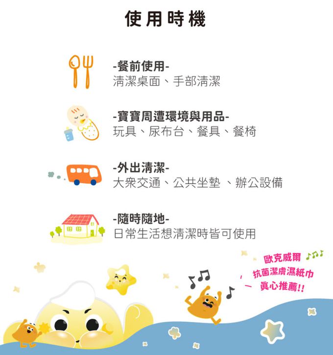 oh care 歐克威爾 - 抗菌潔膚濕紙巾-80抽/包