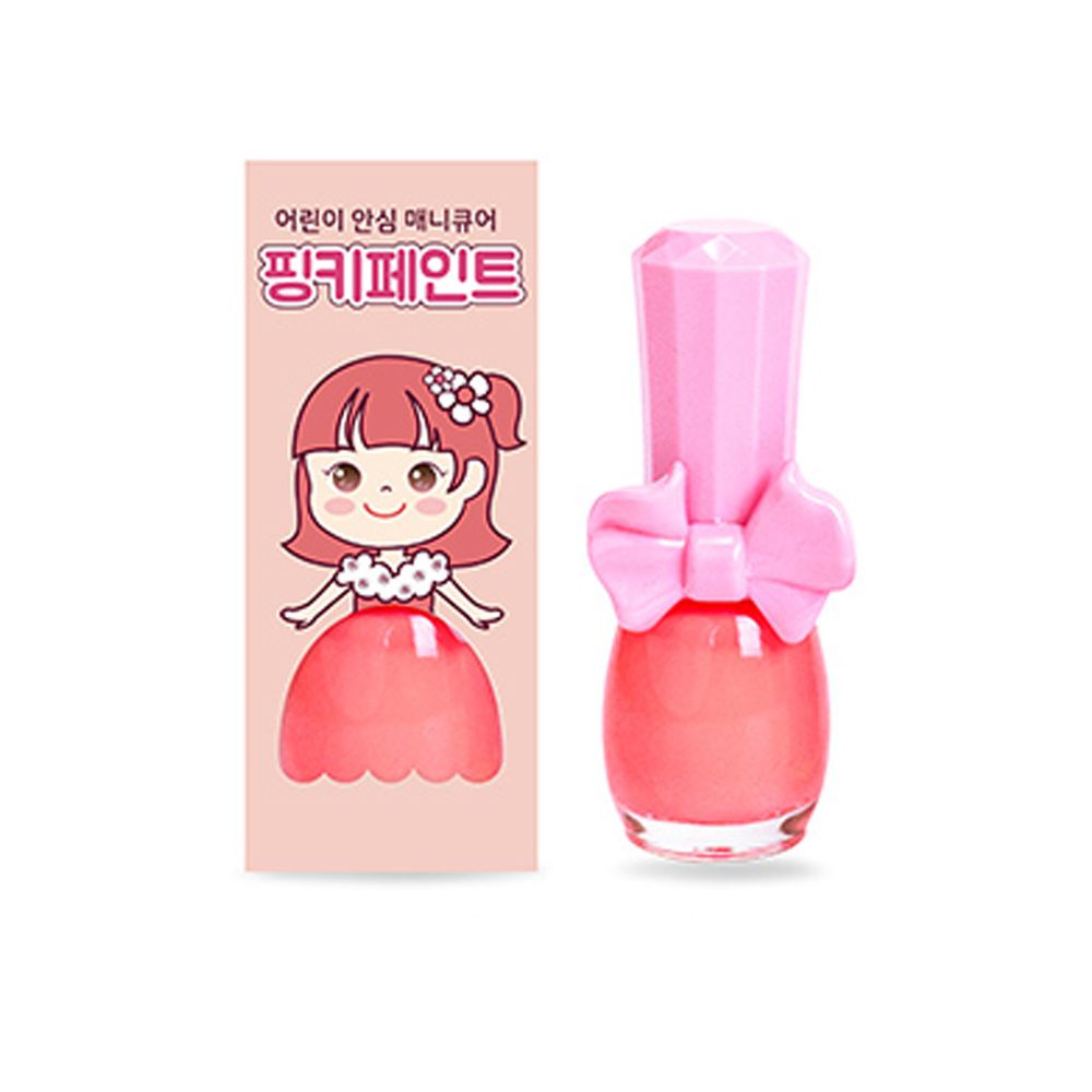 韓國 Pink Princess - 可撕式水性指甲油-橘子汽水(螢光色系）