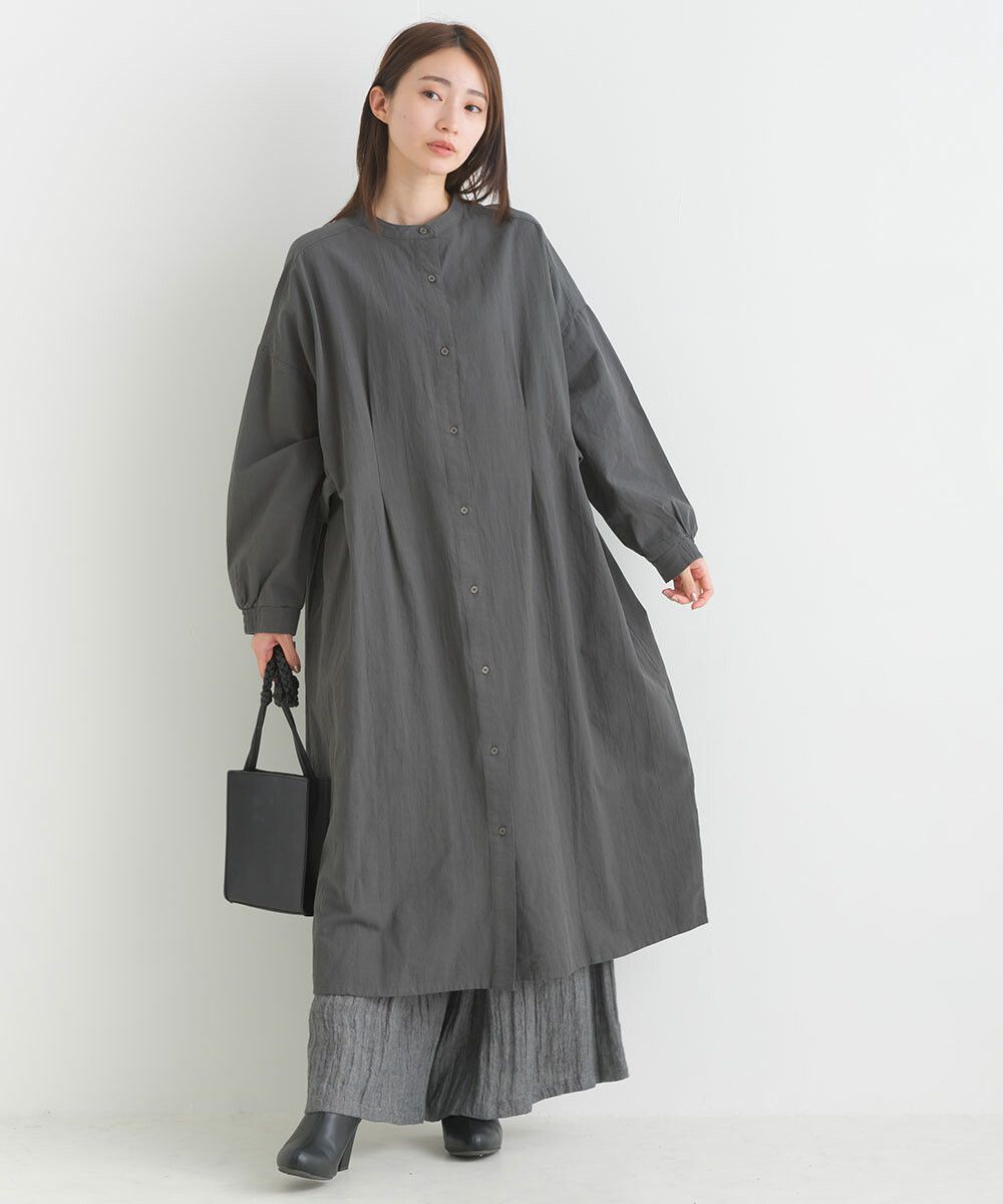 日本女裝代購 - 文藝少女小立領長袖洋裝-珊瑚粉
