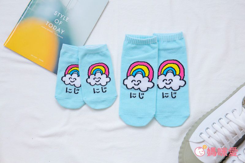 日本 OKUTANI - 童趣日文插畫短襪-蜜柑-黃 (23-25cm)