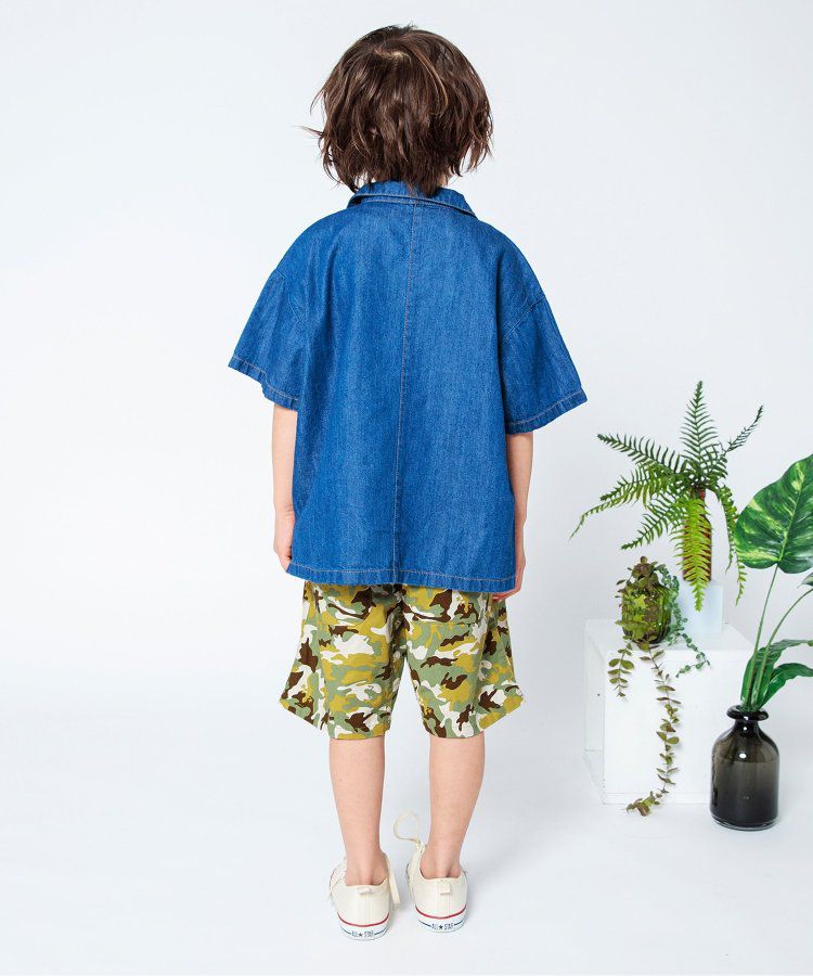 日本 BREEZE - 彩色標籤腰束口休閒短褲-軍綠