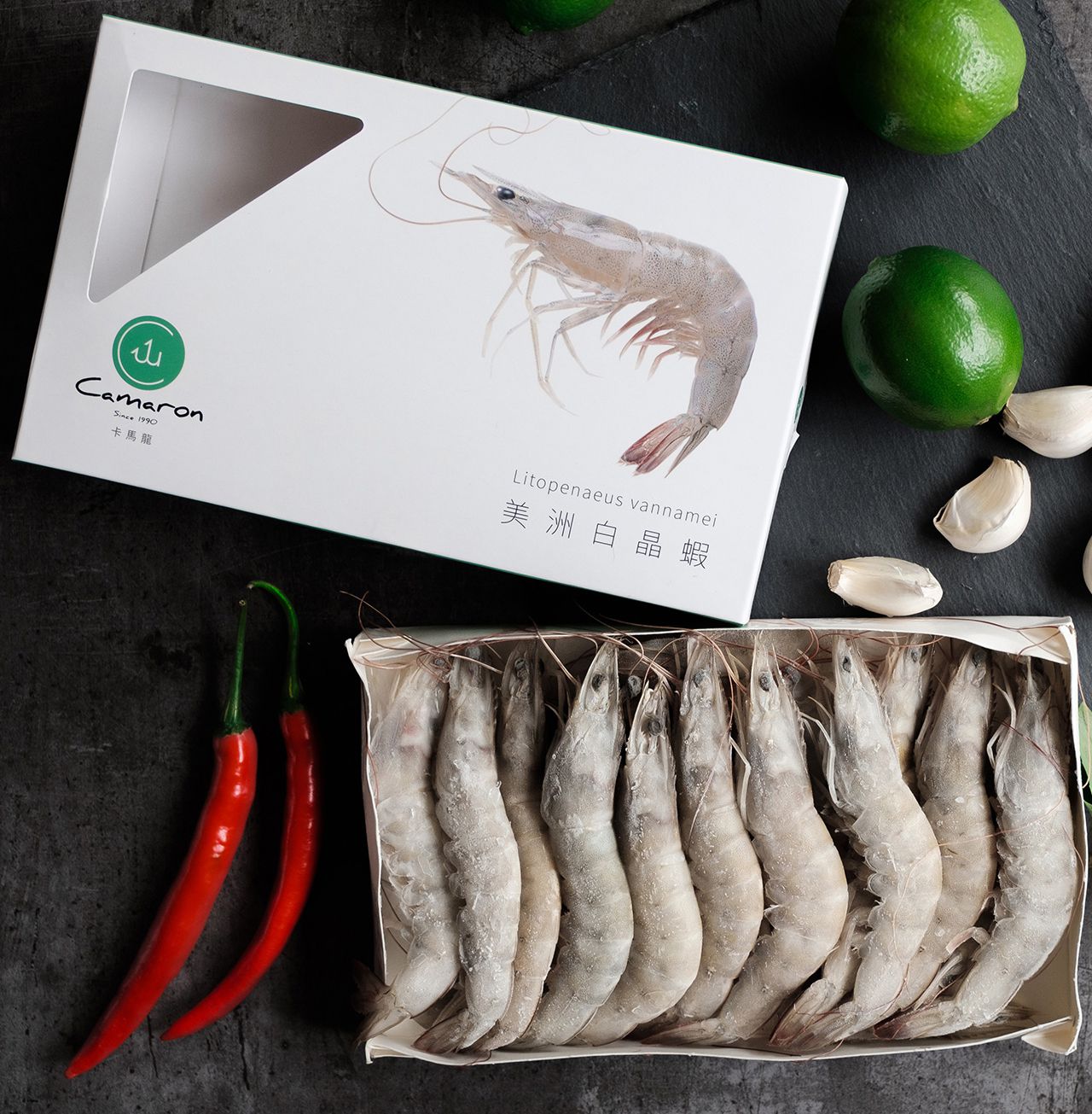 Camaron卡馬龍 - 低脂魚蝦超值組-白晶蝦(大)約15~20隻500g*1+去刺草本虱目魚肚150g*2