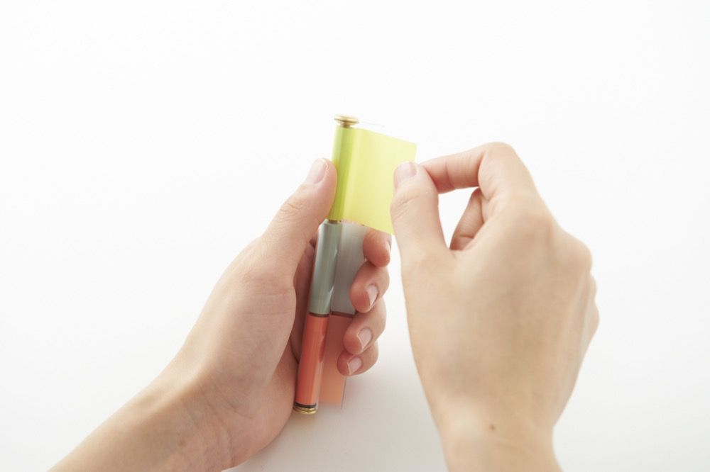 日本文具 Kanmido - PENTONE 便攜筆式便利貼-三色-粉綠黃