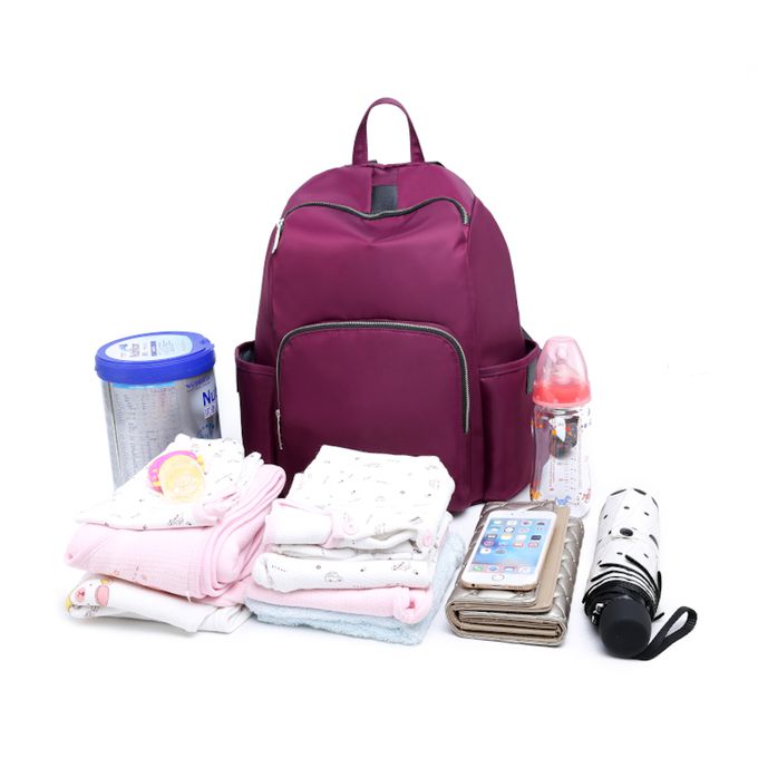 Heine 海恩 - WIN-188 流行女包 媽媽包 尼龍後背包 防潑水後背包 時尚媽咪包-紫色