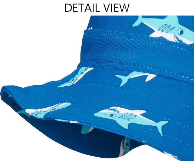 德國Playshoes - 抗UV防曬水陸兩用漁夫帽-鯊魚