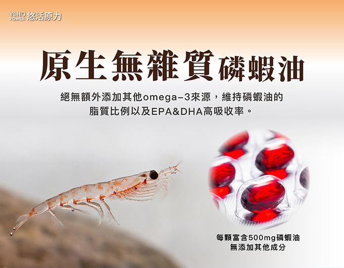 悠活原力 - 100%純淨南極磷蝦油-60粒/盒X3