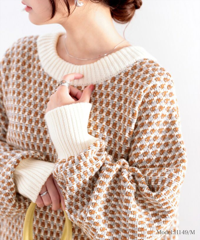 日本 Classical Elf - 復古緹花前後2Way滾邊針織上衣-深藍橘