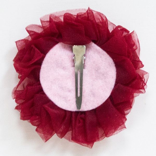 美國 Chic Baby Rose - 手工髮夾_玫瑰花款-嫣紅 (單一尺寸)