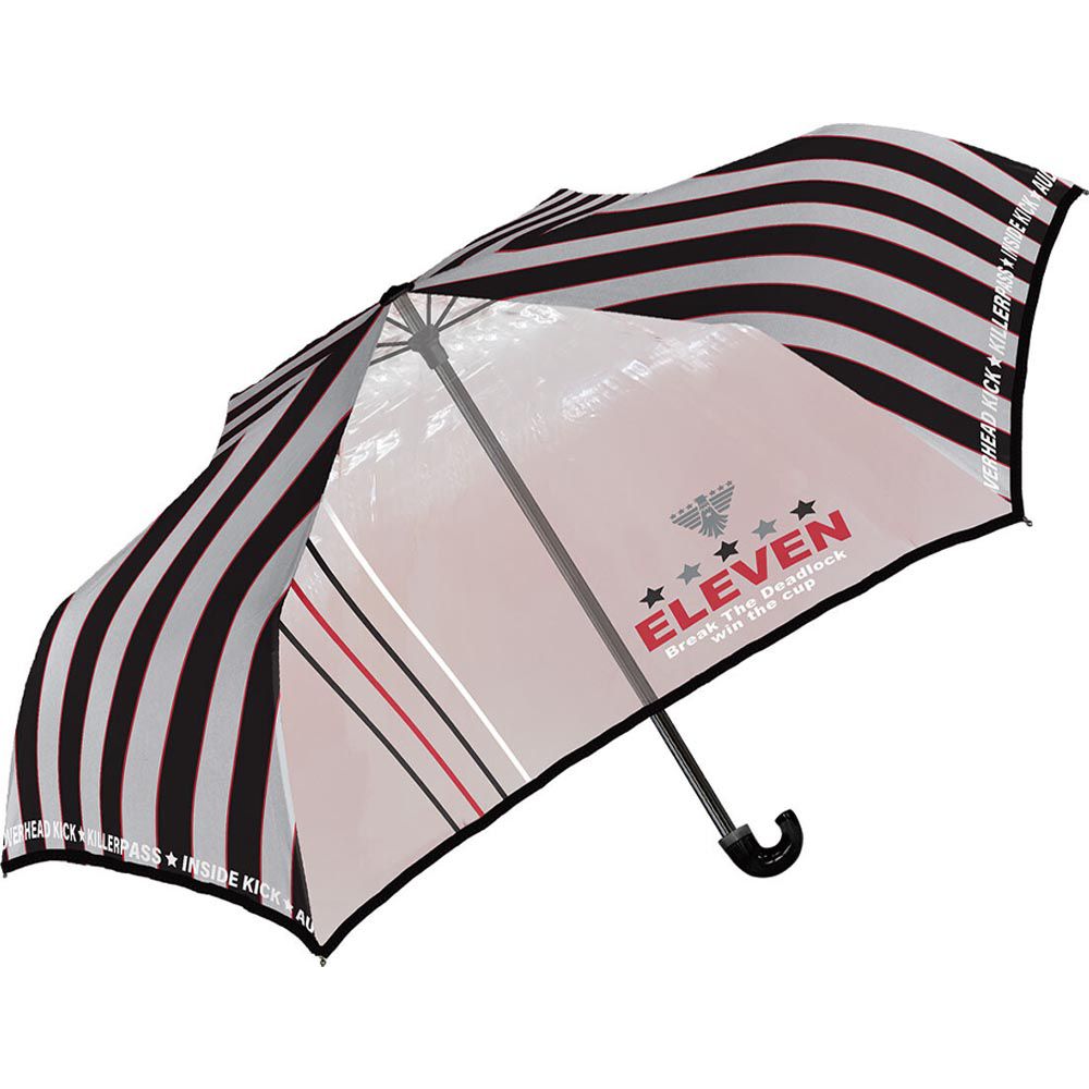 日本中谷 - 輕量透明窗兒童雨傘/折疊傘-帥氣條紋-米黑 (50cm(身高115-125cm))