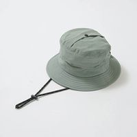 日本 b-ROOM - 防潑水 帥氣山系尼龍遮陽帽(可收納)-淺軍綠