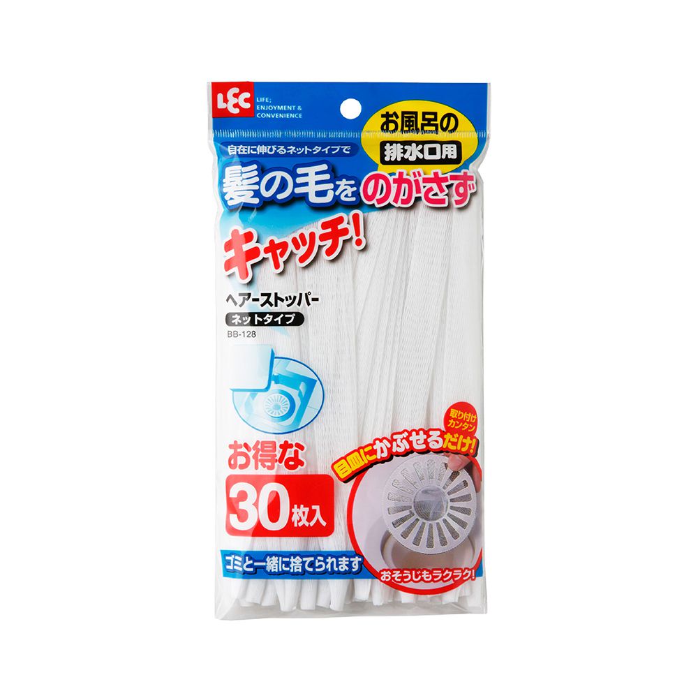 日本 LEC - 排水口毛髮過濾網-30入