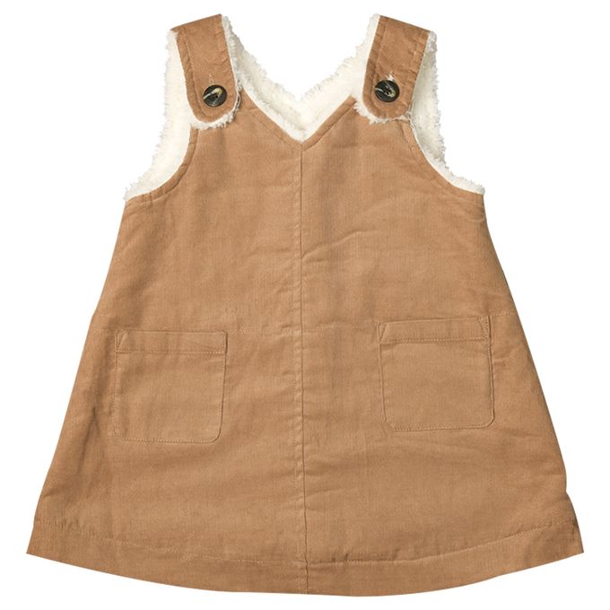 akachan honpo - 背心裙-內裡刷毛-淺卡其色