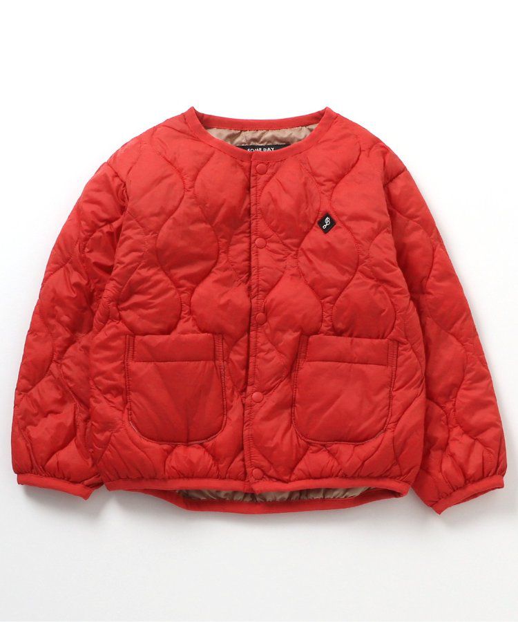 日本 BREEZE - 圓領好搭絎縫鋪棉外套(可機洗)-紅