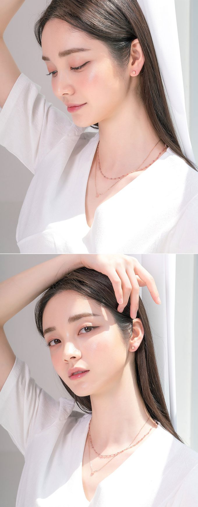 韓國 Soo&Soo - (925純銀)印加玫瑰石愛情項鍊 (長度40cm)