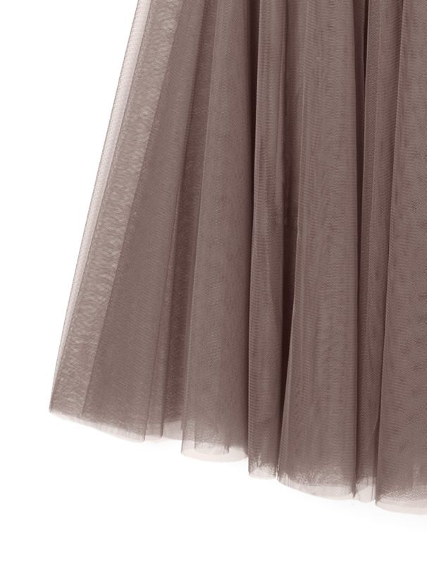 日本 GRL - 飄逸顯瘦雙層傘紗裙-天使白 (M)