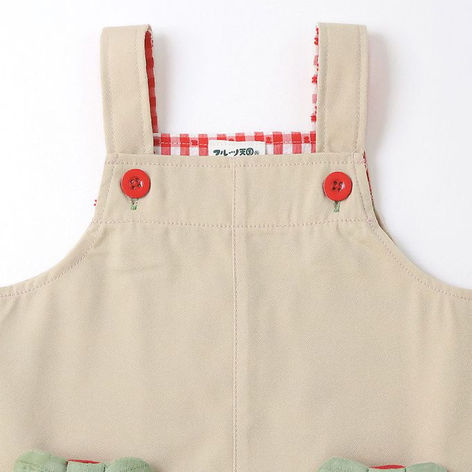 日本 ZOOLAND - 甜蜜草莓口袋俏麗吊帶裙-粉紅