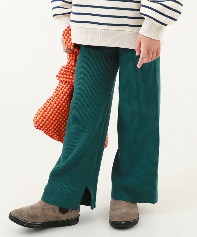 日本 devirock - 羅紋小喇叭開叉長褲(可機洗)-卡其棕