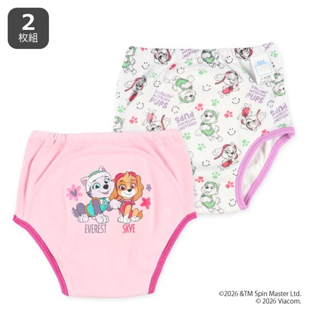 三層密縫式學習褲(2件組)-卡通人物天天&珠珠-粉紅