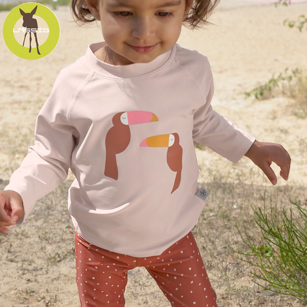 德國 Lassig - 嬰幼兒抗UV長袖泳裝上衣-灰大象