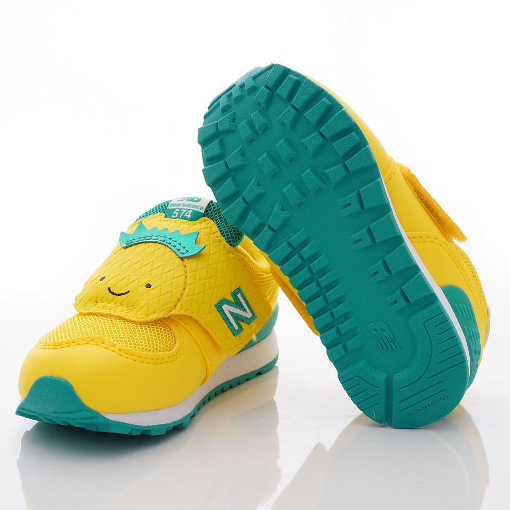New Balance - 復古透氣慢跑鳳梨鞋款574FRC系列(小童段)-黃