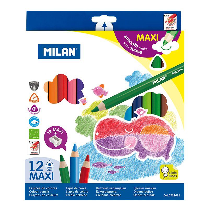 MILAN - 學齡前的第一盒色鉛筆_12色(附削筆器)