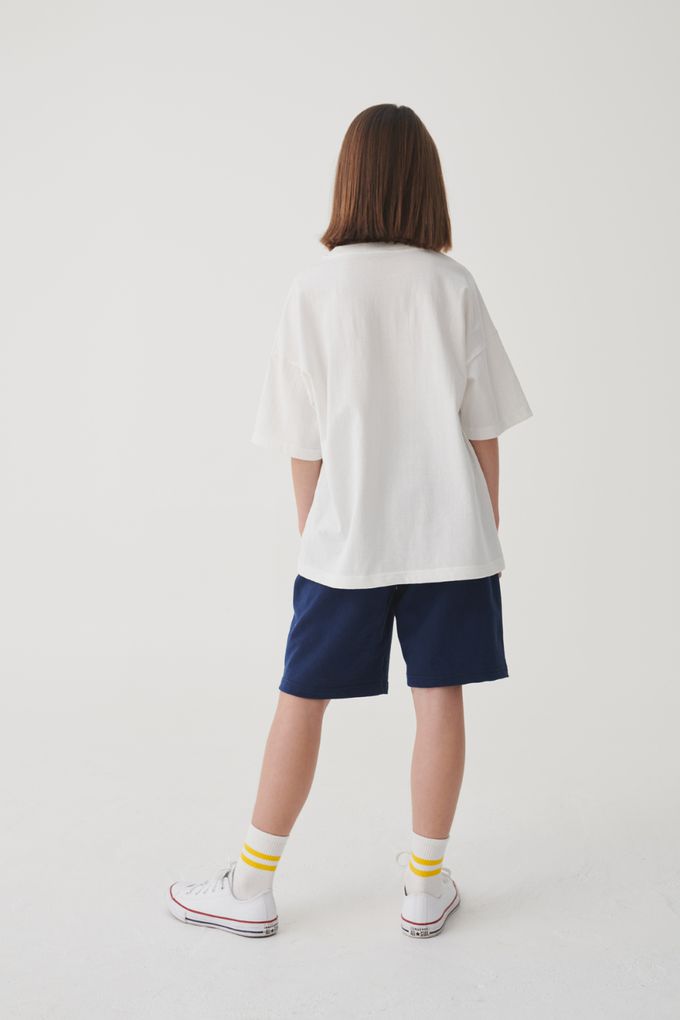 韓國 INDIVIDUEL - 好搭配休閒風五分褲-米灰