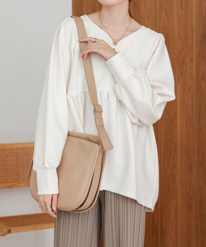 日本 Bab - 柔軟時尚皮質優雅側背包-卡其杏