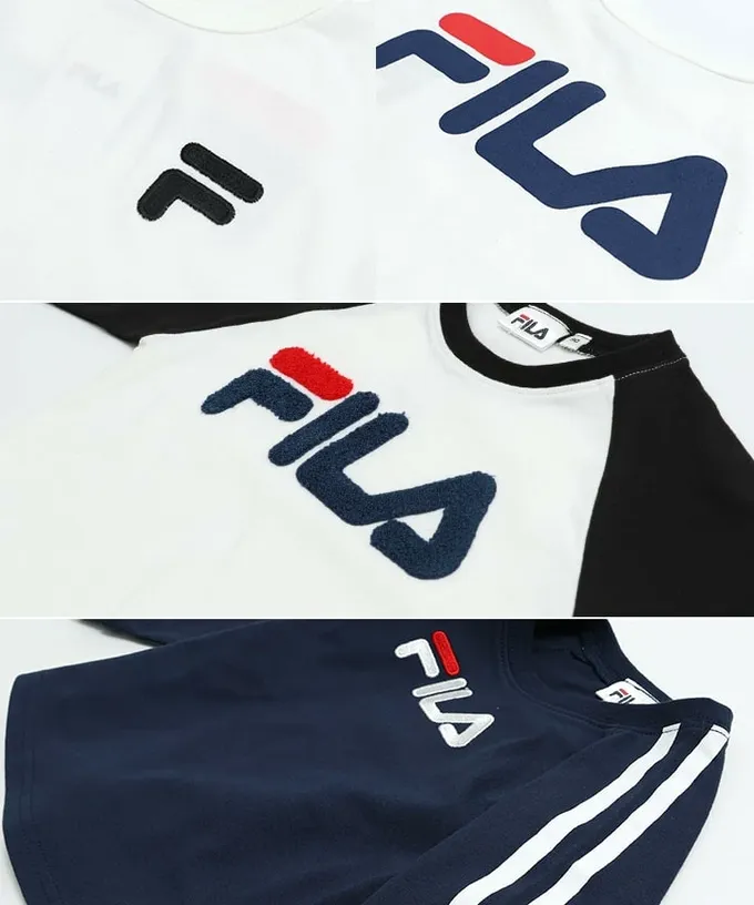 日本 Chil2 - FILA聯名 品牌刺繡長袖上衣-LOGO-卡其棕