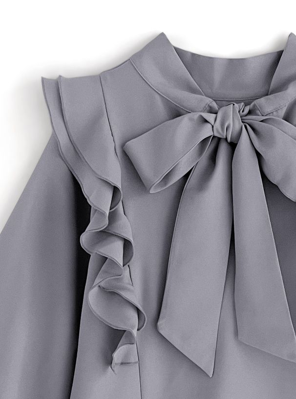 日本 GRL - 華麗扭結氣球袖上衣-淺粉 (F)