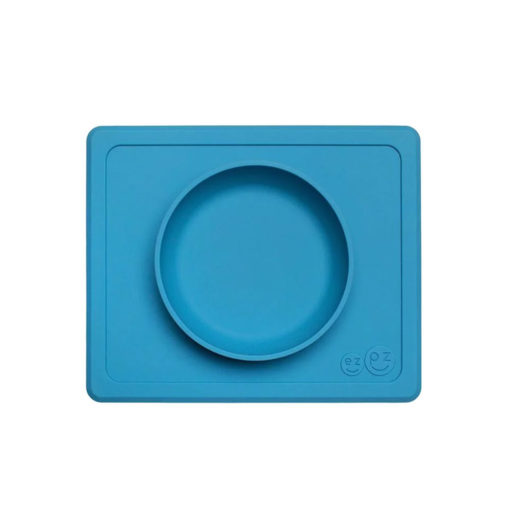 美國 ezpz - 快樂餐碗 Happy Mini bowl-迷你餐碗-寶石藍 (21.6cm*17.8cm*3.18)-240ml