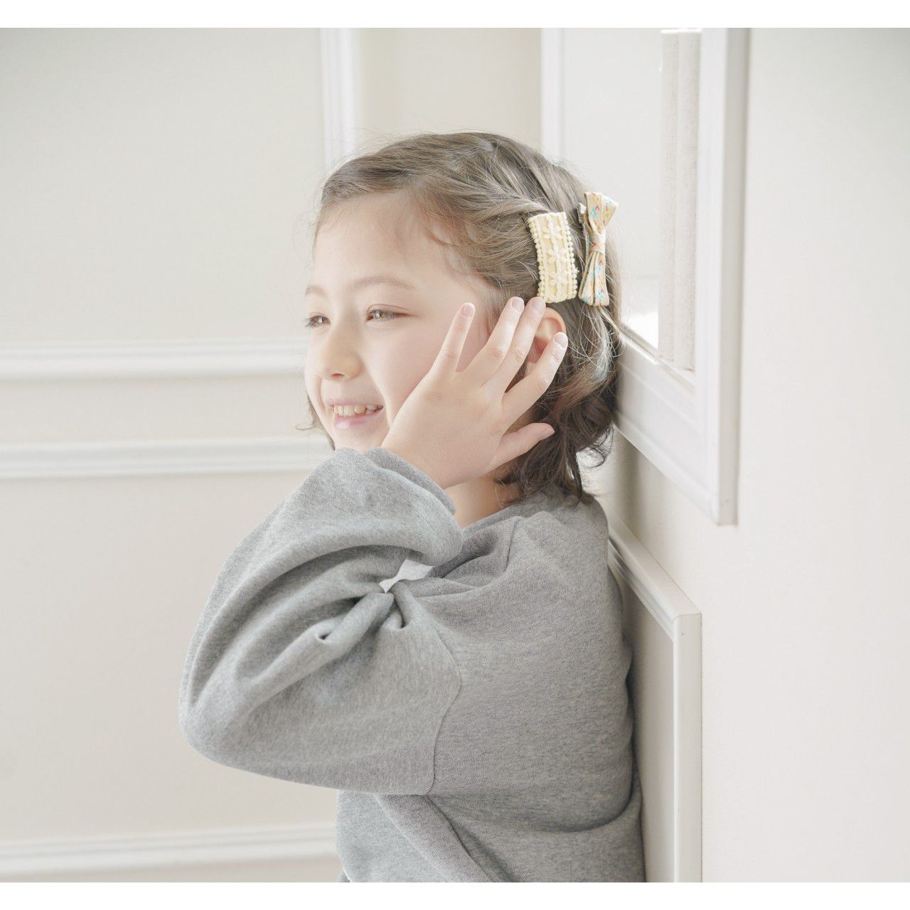 日本 Catherine Cottage - 蕾絲花朵配色可愛髮夾(2入組)-藍綠系