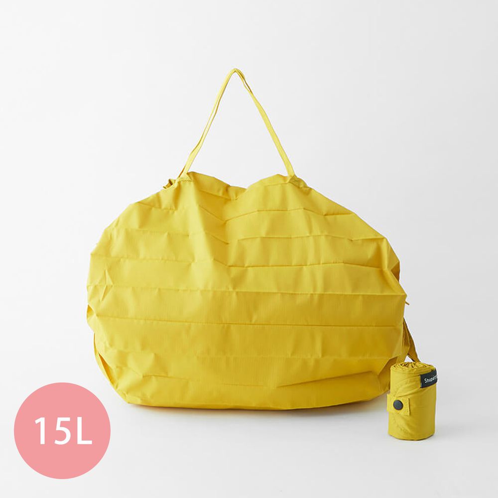 日本 MARNA - Shupatto 秒收摺疊購物袋-五週年限定升級款-暖陽黃 (M(30x35cm))-耐重5kg / 15L
