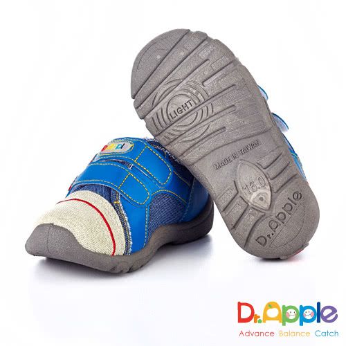 Dr. Apple - 機能童鞋-MIT微笑蘋果帥氣牛仔童鞋-藍