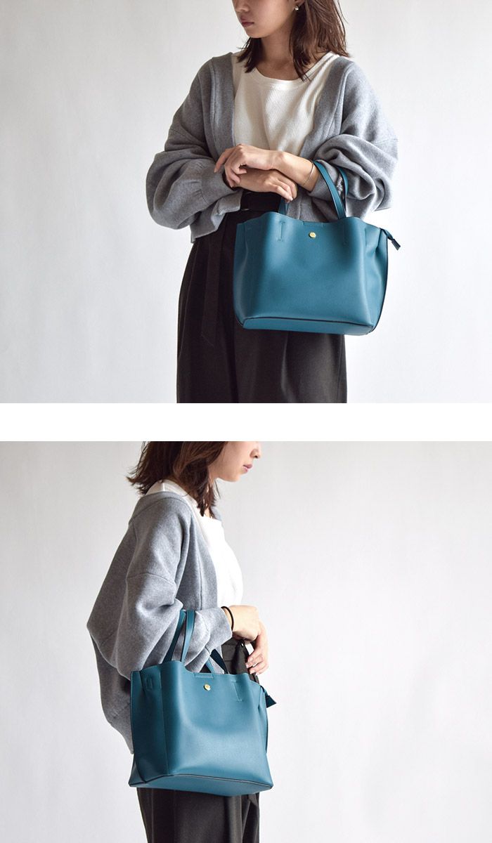 日本 Legato Largo - 輕量PU時尚大容量斜背肩背包-TBL土耳其藍 (21x32x13cm 肩背約88~122cm)