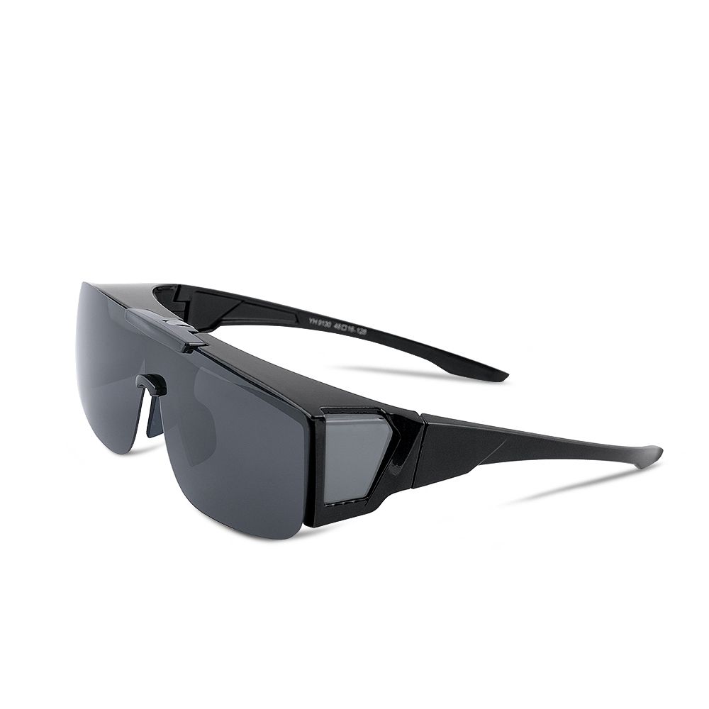 ALEGANT - 多功能可掀月影黑偏光墨鏡/MIT/掀蓋式/外掛式/上掀/全罩式/車用UV400太陽眼鏡/戶外休閒套鏡