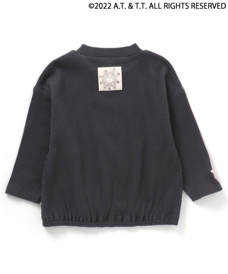 日本 apres les cours - 泡泡先生聯名 刺繡圖案羅紋上衣-勝利-青綠